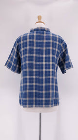 Ewa I Walla - Check Linen Shirt - Blue - 022