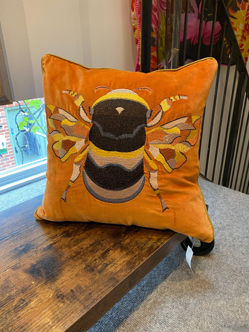 My Doris - Velvet Cushion - Orange Bee