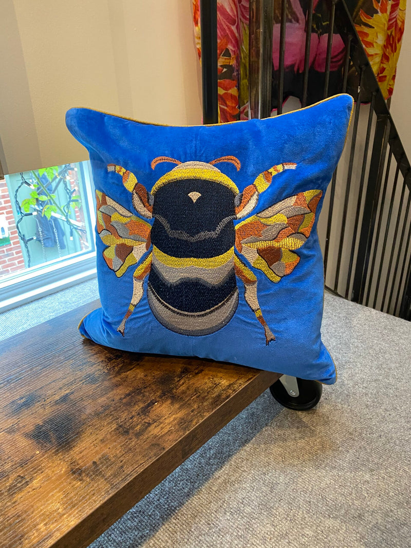 My Doris - Velvet Cushion - Blue Bee